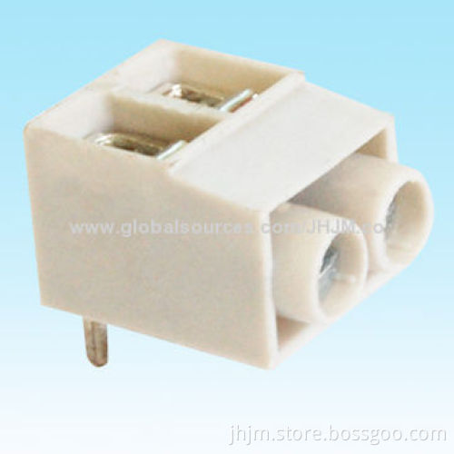 Terminal Block Connector, screw type with 2-24 pins, right angle pin type, 5mm pitch for PCB board